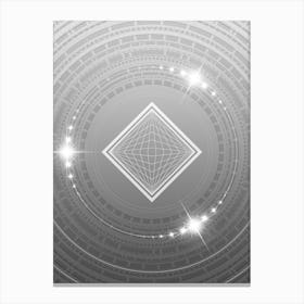 Geometric Glyph in White and Silver with Sparkle Array n.0120 Canvas Print