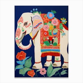Maximalist Animal Painting Elephant 3 Canvas Print