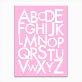 Alphabet Letters On A Pink Background Canvas Print