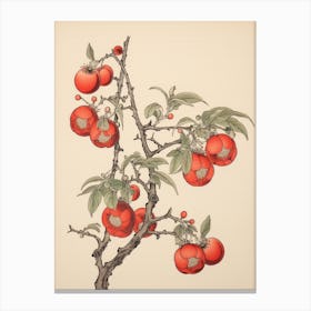 Ume Japanese Plum 1 Vintage Japanese Botanical Canvas Print