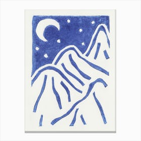 Linocut Starry Night Canvas Print