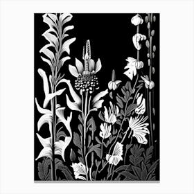 Foxglove Wildflower Linocut Canvas Print