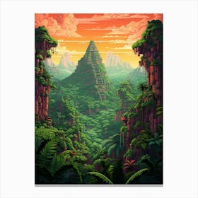 Manu National Park Pixel Art 4 Canvas Print