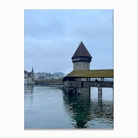 Tower & Bridge In Lucerne, Switzerland Canvas Print