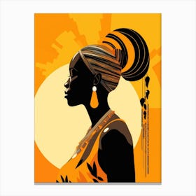 African Woman Silhouette 3 Canvas Print