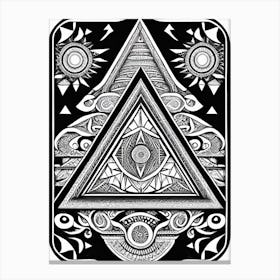 Ornate Black And White Pyramid Canvas Print