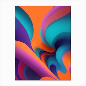 Abstract Colorful Waves Vertical Composition 99 Canvas Print