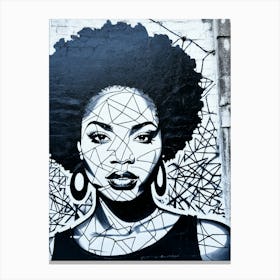 Graffiti Mural Of Beautiful Black Woman 12 Canvas Print