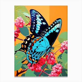 Pop Art Pipevine Swallowtail Butterfly 4 Canvas Print