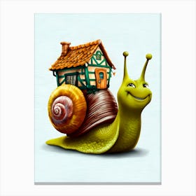 Snail With House Canvas Print