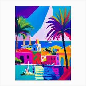 Cancun Mexico Colourful Painting Tropical Destination Canvas Print
