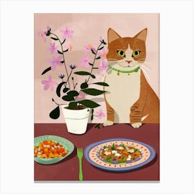 Cat And Mexican Food 3 Canvas Print