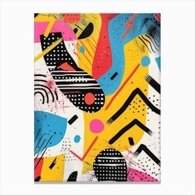 Playful And Colorful Geometric Shapes Arranged In A Fun And Whimsical Way 29 Canvas Print
