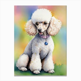 Watercolor Poodle Dog Painting Canvas Print