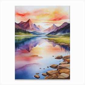 Sunset By The Lake 8 Canvas Print