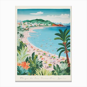 Poster Of Playa De Las Teresitas, Tenerife, Spain, Matisse And Rousseau Style 2 Canvas Print