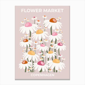 Flower Market Copenhagen Blush Pink Canvas Print