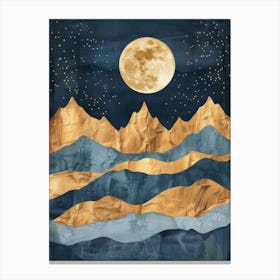 Moonlight Over Mountains 3 Canvas Print