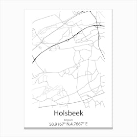 Holsbeek,Belgium Minimalist Map Canvas Print