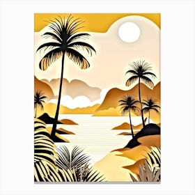 Tropical Landscape With Palm Trees 11 Canvas Print