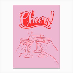 Cheers Cocktail Glass Poster Canvas Print