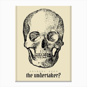 Undertaker Skull Sign Canvas Print