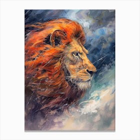 Transvaal Lion Family Bonding Fauvist Painting 3 Canvas Print