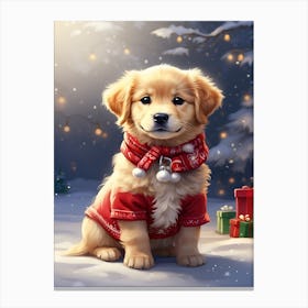 Christmas Puppy Canvas Print