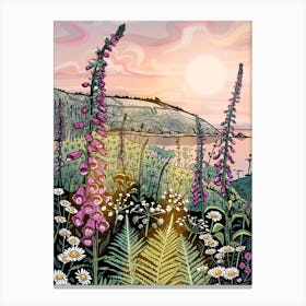 Summer Wildflowers Coastal Canvas Print