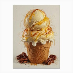 Ice Cream Cone With Pecans 2 Canvas Print