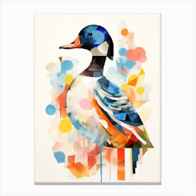 Bird Painting Collage Duck 4 Canvas Print