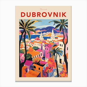 Dubrovnik Croatia 3 Fauvist Travel Poster Canvas Print