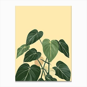 Philodendron Plant Minimalist Illustration 3 Canvas Print