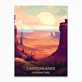 Canyonlands National Park Travel Poster Illustration Style 2 Canvas Print