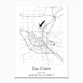 Eau Claire,United States Minimalist Map Canvas Print