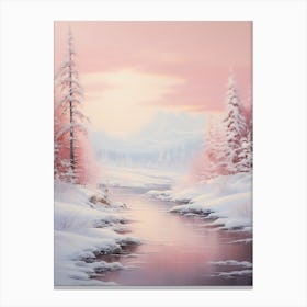 Dreamy Winter Painting Lapland Finland 3 Canvas Print