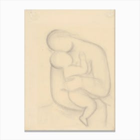 Mother With Child In Her Arms, Mikuláš Galanda Canvas Print