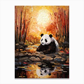Panda Art In Mosaic Art Style 2 Canvas Print