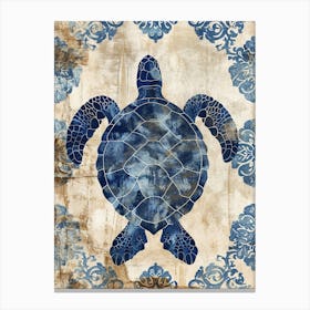 Ornamental Sea Turtle Wallpaper Style 5 Canvas Print