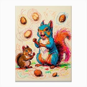 Squirrels And Nuts Canvas Print