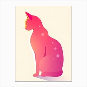 Pink Cat illustration Canvas Print