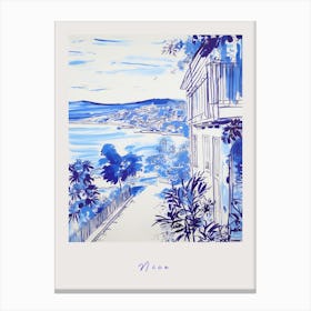Nice France 4 Mediterranean Blue Drawing Poster Canvas Print
