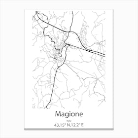 Magione,Italy Minimalist Map Canvas Print