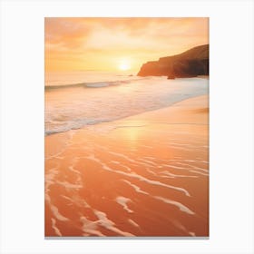 Barafundle Bay Beach Pembrokeshire Wales At Sunset 1 Canvas Print