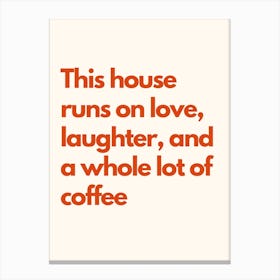 Whole Lot Of Laughter Kitchen Typography Cream Red Canvas Print