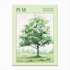 Pear Tree Atmospheric Watercolour Painting 2 Poster Canvas Print