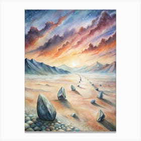 A Poster Of The Sailing Stones Moving Mysteriously (1) Canvas Print