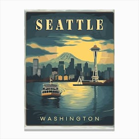 Vintage Travel Poster Of Seattle Canvas Print