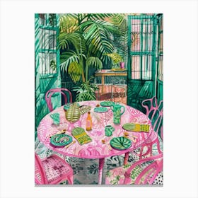 Tropical Dining Room Canvas Print