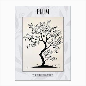 Plum Tree Simple Geometric Nature Stencil 11 Poster Canvas Print